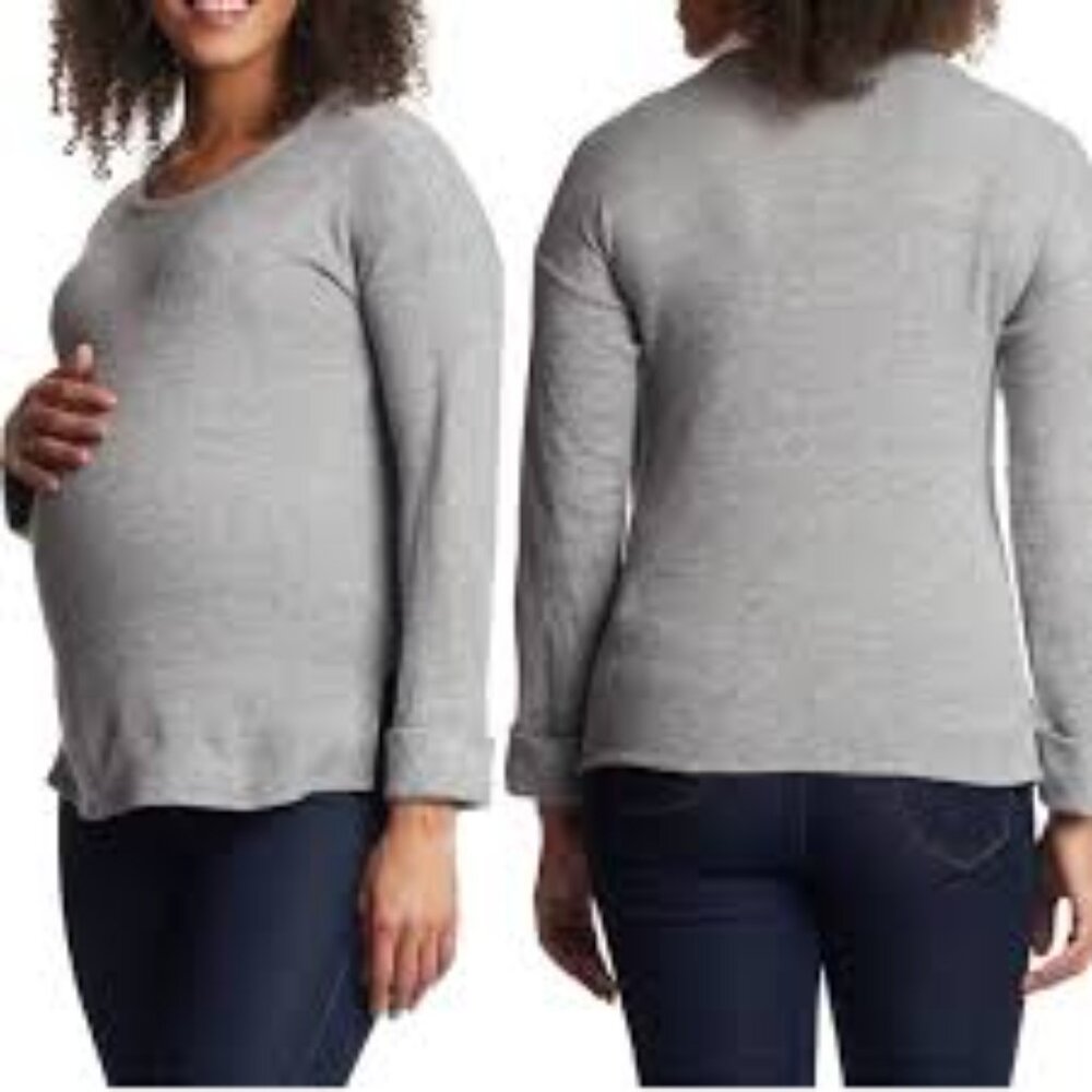 Everly Grey Maternity Andria Nursing Top Heather Grey nwt